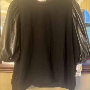 Black Puff Sleeve Top
